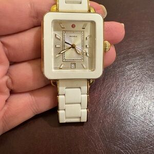 Michele Cream and Gold Women's Watch